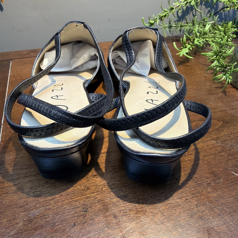 Vintage JAZZ Espana Women's Shoes Sz 7 Black Leather Heels Made in Spain EUC - Picture 6 of 10